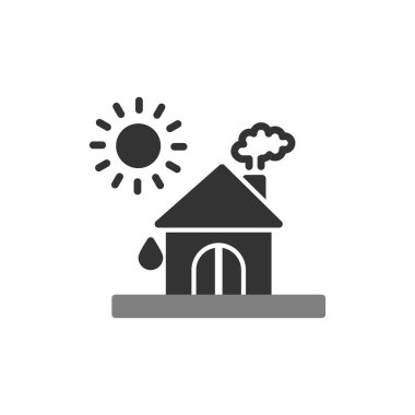 Ev ikonu. Vektör çizimi. Isı Dalgası