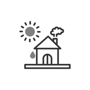 Ev ikonu. Vektör çizimi. Isı Dalgası