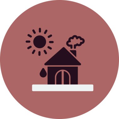 Ev ikonu. Vektör çizimi. Isı Dalgası