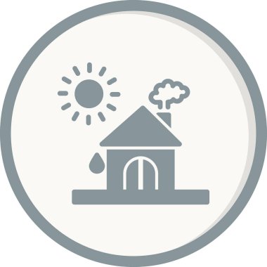 Ev ikonu. Vektör çizimi. Isı Dalgası