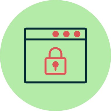 Tarayıcı güvenliği. Web simgesi basit illüstrasyon