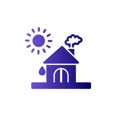 Ev ikonu. Vektör çizimi. Isı Dalgası