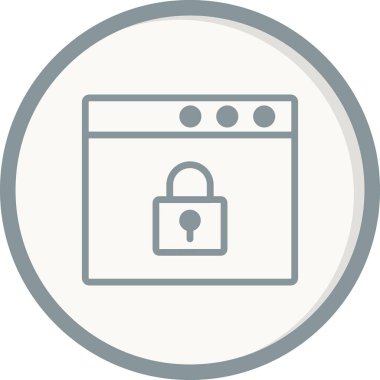 Tarayıcı güvenliği. Web simgesi basit illüstrasyon