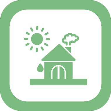 Ev ikonu. Vektör çizimi. Isı Dalgası