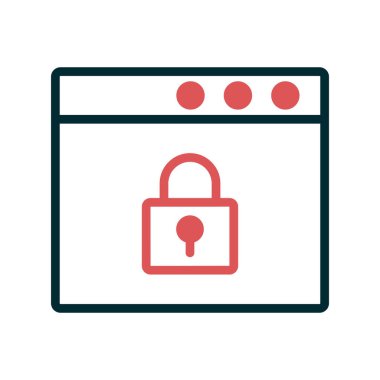 Tarayıcı güvenliği. Web simgesi basit illüstrasyon