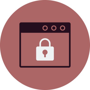 Tarayıcı güvenliği. Web simgesi basit illüstrasyon