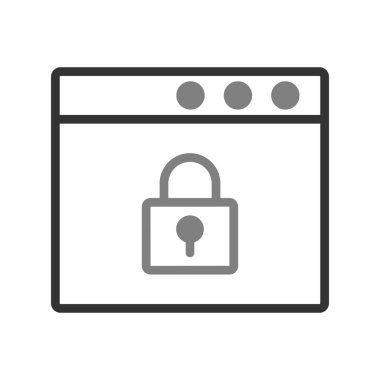 Tarayıcı güvenliği. Web simgesi basit illüstrasyon