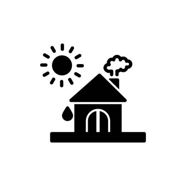 Ev ikonu. Vektör çizimi. Isı Dalgası