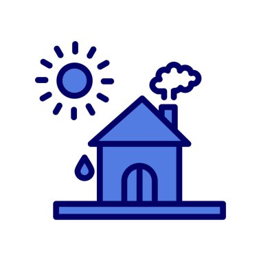 Ev ikonu. Vektör çizimi. Isı Dalgası