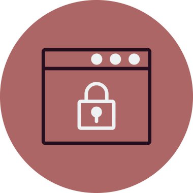 Tarayıcı güvenliği. Web simgesi basit illüstrasyon