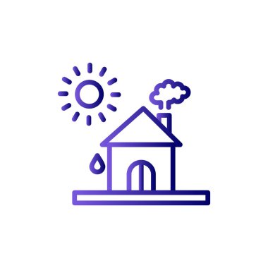 Ev ikonu. Vektör çizimi. Isı Dalgası