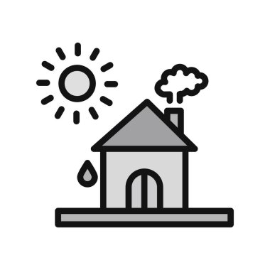 Ev ikonu. Vektör çizimi. Isı Dalgası