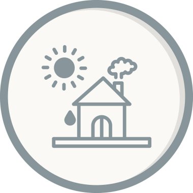 Ev ikonu. Vektör çizimi. Isı Dalgası