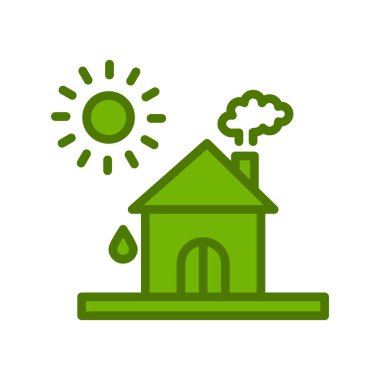 Ev ikonu. Vektör çizimi. Isı Dalgası