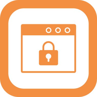 Tarayıcı güvenliği. Web simgesi basit illüstrasyon