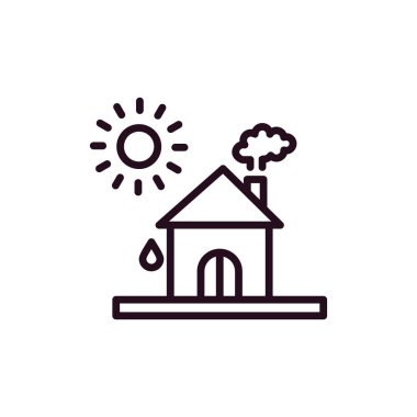 Ev ikonu. Vektör çizimi. Isı Dalgası