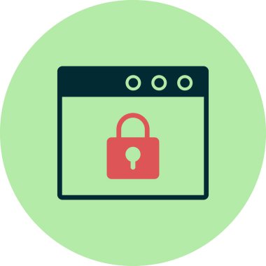 Tarayıcı güvenliği. Web simgesi basit illüstrasyon