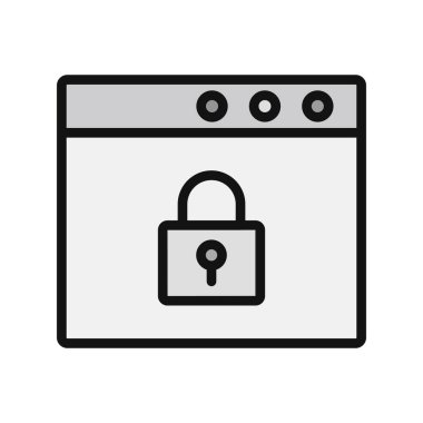 Tarayıcı güvenliği. Web simgesi basit illüstrasyon