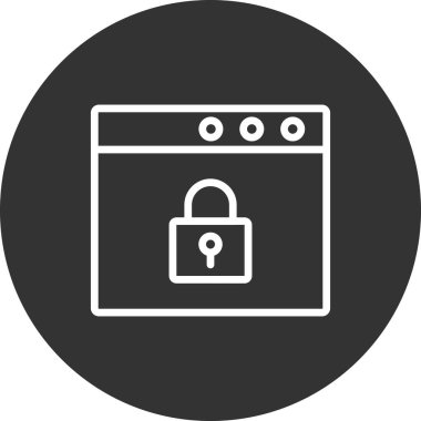 Tarayıcı güvenliği. Web simgesi basit illüstrasyon