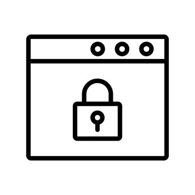 Tarayıcı güvenliği. Web simgesi basit illüstrasyon