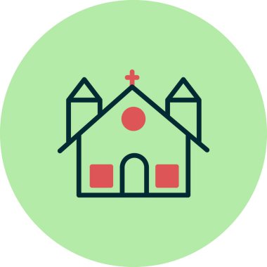 Kilise simgesi, vektör illüstrasyonu 