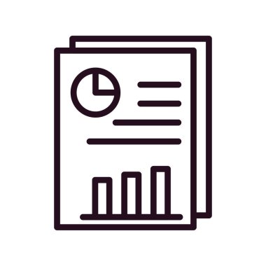 iş raporu simgesi, vektör illüstrasyonu 