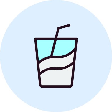 Bir içecek bardağının vektörü, Cream Soda simgesi 