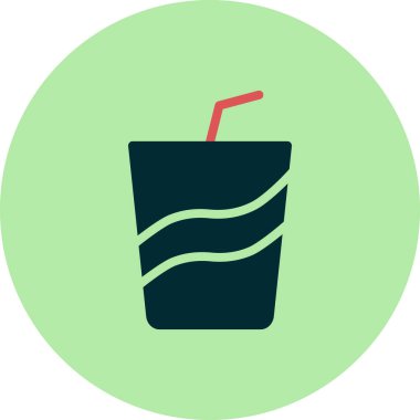 Bir içecek bardağının vektörü, Cream Soda simgesi 