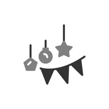 vektör noeli ve mutlu yeni yıl dekorasyon çizgisi simgesi 