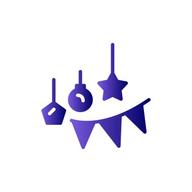 Beyaz arka planda asılı Noel süslemesi 