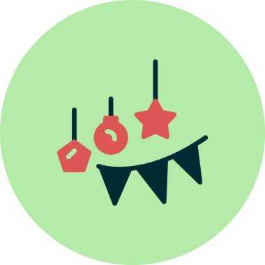 Beyaz arka planda asılı Noel süslemesi 