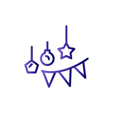 Beyaz arka planda asılı Noel süslemesi 