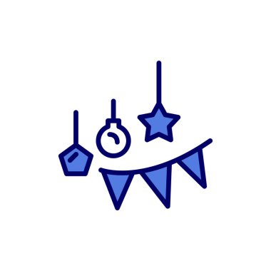 Beyaz arka planda asılı Noel süslemesi 