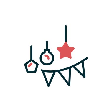 Beyaz arka planda asılı Noel süslemesi 