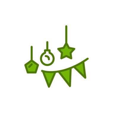 Beyaz arka planda asılı Noel süslemesi 