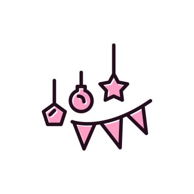 Beyaz arka planda asılı Noel süslemesi 