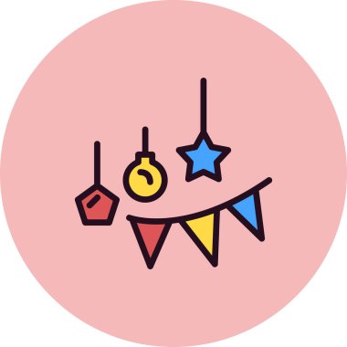 Beyaz arka planda asılı Noel süslemesi 