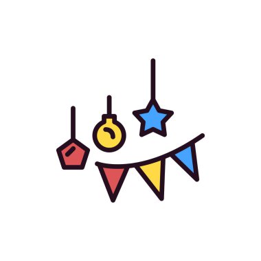 Yılbaşı ve yeni yıl simgelerinin vektör illüstrasyonu