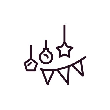 Noel topu ikonu vektör illüstrasyonu