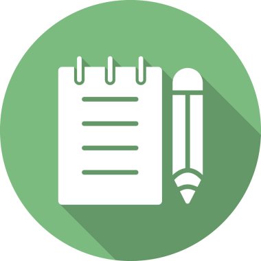 kalem ve not defteri simgesi vektör illüstrasyonu