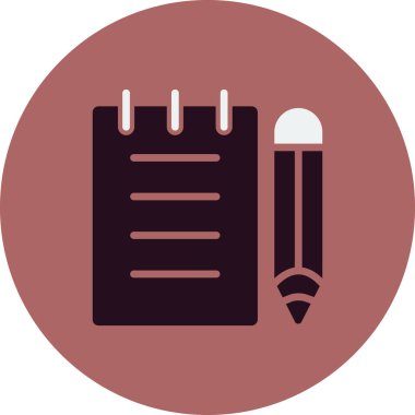 kalem ve not defteri simgesi vektör illüstrasyonu