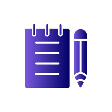 kalem ve not defteri simgesi vektör illüstrasyonu