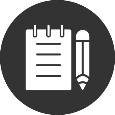 kalem ve not defteri simgesi vektör illüstrasyonu