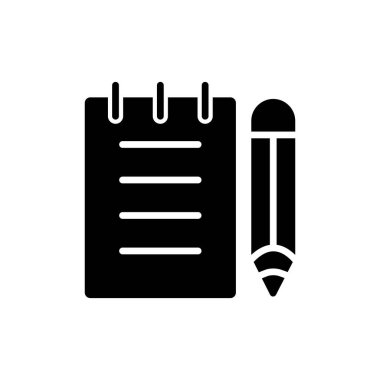 kalem ve not defteri simgesi vektör illüstrasyonu