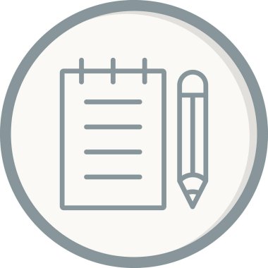 kalem ve not defteri simgesi vektör illüstrasyonu