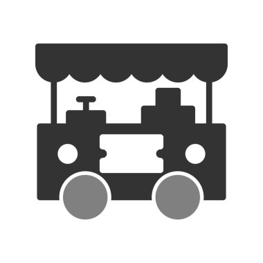 Market vektör illüstrasyonu. Basit bir yiyecek standı tasarımı 