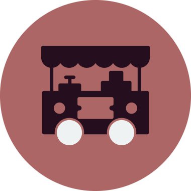 Market vektör illüstrasyonu. Basit bir yiyecek standı tasarımı 