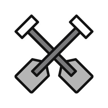 Kürek simgesinin vektör illüstrasyonu