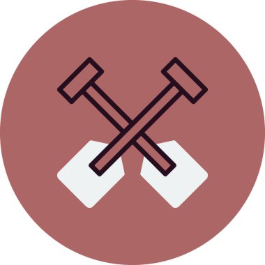 Kürek simgesinin vektör illüstrasyonu