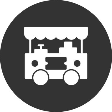 Market vektör illüstrasyonu. Basit bir yiyecek standı tasarımı 